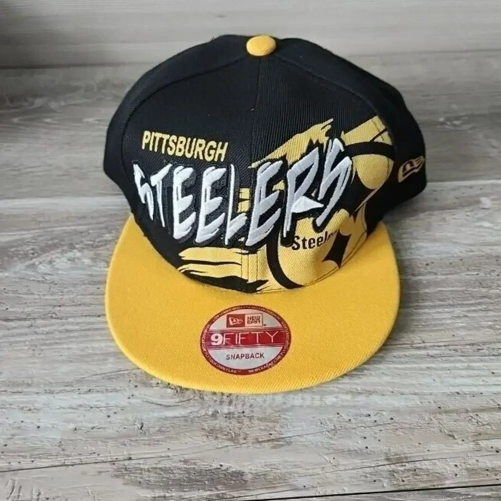 NFL Pittsburgh Steelers New Era 9Fifty Big Tall Graffiti Letter Snapback Hat Vtg